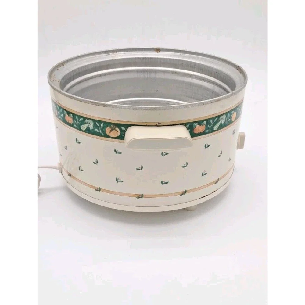 Vintage Rival Crockpot A Garden of Good Things Model 3355 Plastic Lid 5 Quart